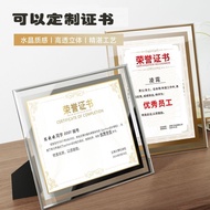 Display Frame Crystal Glass Photo Frame A4A5 Transparent Honor Certificate Certificate Business Lice