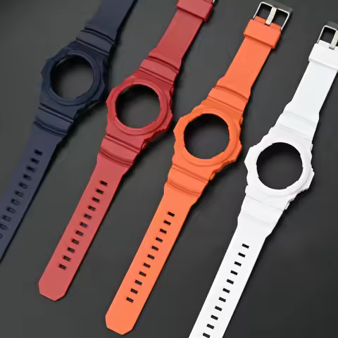 Rubber Band Watch Bezel Case for Casio G-shock GA-150 GA-300 GA-310 GLX-150 Men Sport Replace Strap 