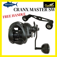 OPASS CRANX MASTER SW300PG #BLACK OVERHEAD REEL WITH EXTRA HANDLE