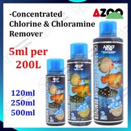 Azoo Plus Chlorine and Chloramine Remover 120ml 250ml 500ml | chlorine remover anti chlorine aquariu