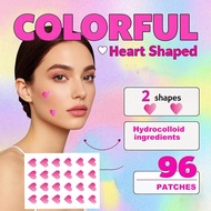 Set Colored Heart Shaped Patch Gradient Hydrocolloid Acne Non Mild Patch Irritating Y0e9