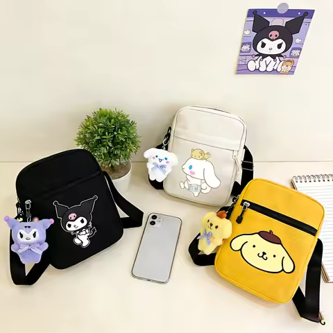 Cute Kuromi Cinnamoroll Small Bag Shoulder Bag Trendy Crossbody Bag Oxford Mobile Phone Waist Pack M