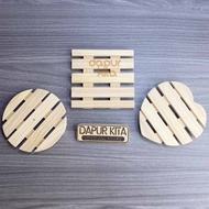 KAYU Pine Wood Soap Coaster Diameter 10cm Soap Holder