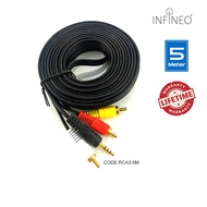 Infineo Mini Jack Male 3.5mm to RCA 3 IN 1 AUX Cable - 1.5 Meter / 5 Meter