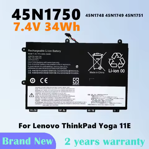 45N1750 Laptop Battery For Lenovo ThinkPad Yoga 11E 45N1748 45N1749 45N1751 7.4V 34Wh