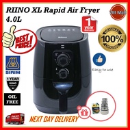 Riino Rapid Air Fryer XL Oil-free Aerodynamic Multifunctional Frying Kitchen Cooker (4L) (With Free 