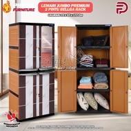 Lemari Pakaian Plastik BMC Bestplast Jumbo Lemari Gantung dan Kaca Lemari 2 Pintu