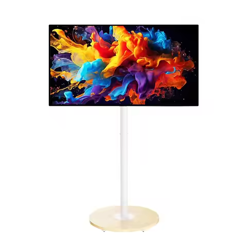 Heavy Duty Mobile TV Floor Stand for 40-75 Inches White Height Adjustable TV Mount Cart Stand with H