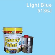 5136J LIGHT BLUE ( 5L ) Epoxy Paint ( Heavy Duty Coating Brand ) Floor Coating Paint / Cat Lantai ce