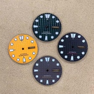 28.5mm square dial for NH35N H36 automatic movement green luminous watch accessories
