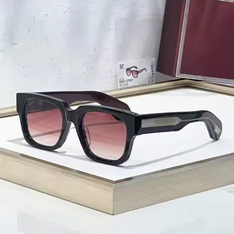 Jacques ENZO-EPOXY Luxury Fashion Trend Vintage JJMM Sunglasses Thick Solid Acetate Retro Square Ste