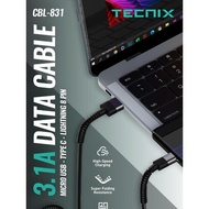Tecnix CBL-831-M CBL-831-C/ CBL-831-I Fast Charging Data Charger Cable 3.1A