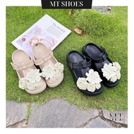 Women's Sandals 3P High Bread Sole with Flower Charm Fashion Beautiful Form Flattering MT Shoes GQ01