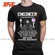 Engineer Mechanical Civil Engineering Wizard T-Shirts For Men Novelty Cotton Tees Crew Neck Short Sleeve T Shirts