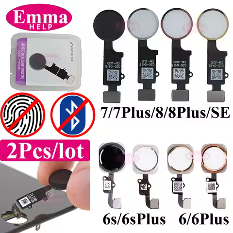 2Pcs Home Button Flex Cable Return For iPhone 7 8 6 6s Plus Universal Menu Key erboard Connector No 