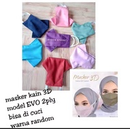 MASKER KAIN EVO 3D WARNA RANDOM/ MASKER WAJAH/ MASKER KAIN KEKINIAN MASKER KAIN EVO 3D MASKER EVO