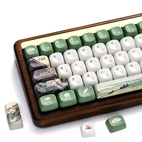 Ukiyo E Japanese Style Keycaps PBT+PC Dual Material Dye Sublimation 129 Keys Full Set For Magnetic S