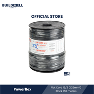 Powerflex Flat Cord 16/2 (1.25mm²) Black 150 meters