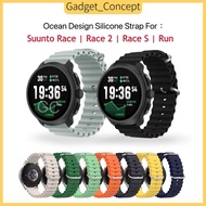 For Suunto Race 2 , Suunto Race , Suunto Race S , Suunto Run Ocean Styles Design Silicone Strap
