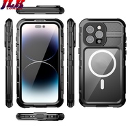 [Waterproof Case] for iPhone 15 Pro Max Summer Outdoor IP68 Waterproof Swim Diving MagSafe Phone Cov