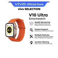 Vivo Selection V10 Ultra Smartwatch Orange Bracelet with Gold interface Wireless charging Raise your