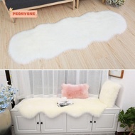PEONYTWO Plush Rug, Irregular Fluffy Long Hair Carpet, Washable Imitation Wool Non Slip Window Mat F