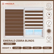 [Vinzola] Emerald Coffee Korea Zebra Blinds Cord Pulley / Langsir Bidai Korea / Height 6ft / 7ft / 8