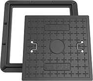 Frp Solid Square Septic Tank Lid and Base with Handles Manhole Cover Frame 24 x 24 Inches Clear Open