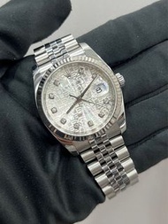 ROLEX 116234 36 銀色電腦面珠帶石字 二手淨錶
