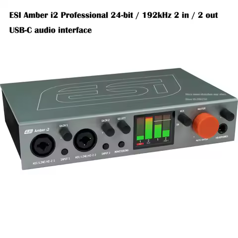 ESI Amber i2 Professional 24-bit / 192kHz 2 in / 2 out USB-C Audio Interface Sound Card Recording AD