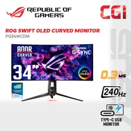 Asus 33.9" ROG Swift OLED PG34WCDM UWQHD HDR400 GSync Adaptive Sync 240Hz 0.03ms Delta E&lt;2 Type-C Curved Ultrawide Ergonomic Gaming Monitor