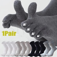 Daily Soft Separate Toes Comfortable Long Crew Socks Middle Tube Socks Sports Running Working Cotton