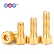 M3M4M5M6M8M10M12 Brass Hexagon Socket Screw H68 Copper Material Cup Head Screw Gold DIN912 Bolt YLBB