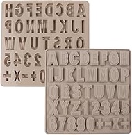 Silicone Mould Letters and Numbers Complete Set, 26 ABC Alphabets, 0-9 and Math Symbols, Flexible Ca