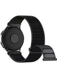 16 毫米 18 毫米 20 毫米 22 毫米軟尼龍錶帶兼容三星 Galaxy Watch 46 毫米/手錶 3 45 毫米/Gear S3 Frontier/經典，運動錶帶腕帶替換手鍊（黑色）