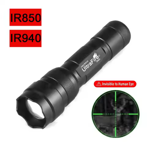 UltraFire 502IR IR 850/940nm Infrared Flashlight Night Vision Illuminator LED Torch 18650 Invisible 
