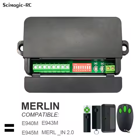 Merlin E940M E943M E945M C940 C943 M842 C945 M844 MERLIN-2.0 Garage Door Receiver 433MHz Relay Remot