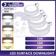 LED Surface Downlight 6Inch 8Inch 12Inch Round / Square 12W 18W 24W Black White Frame Panel Ceiling