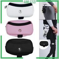 [Amleso] PU Leather Golf Ball Carry Bag Small Golf Accessories for 2 Golf Ball 3 Tees