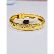 [BG5011] Zhulian Gelang tangan Donut Bercorak Emas Saduran/ Gold Plated Bangle Jewellery