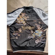 Evisu Japan Dragon Embroidered Fabric Blocking Padded Jacket