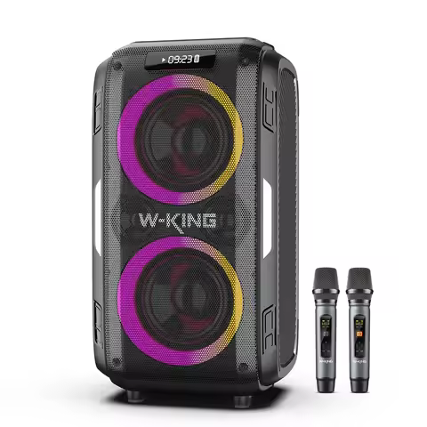 W-KING T9 PRO 120W Powerful Portable Bluetooth Wireless Partybox Speaker, Support USB, Guitar, and W