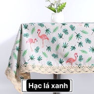 Khăn trải bàn vải canvas VIỀN REN nhiều mẫu phong phú decor bàn làm việc