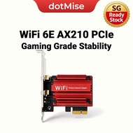 Intel AX210 WiFi 6E PCIe Adapter | Ultra-Fast 2.4G/5G/6GHz Wireless Card for PC Gaming & 8K Streamin