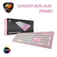 【COUGAR 美洲獅】VANTAR AX PINK 薄膜式全鋁CNC剪刀腳RGB鍵盤