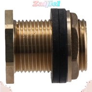 ZAIJIE1 4pcs Solid Brass Bulkhead Fitting, Brass 1/2inch Female Thread Water Tank Connector, Durable 3/4inch Male Thread Theaded Bulkhead Fitting for Various Pipes