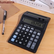 LUMALINK​ Mechanical Calculator, Battery Powered Dual Screen 12 Digits Calculator, Gift Practical Po