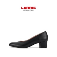 LARRIE Kasut Perempuan Hitam Low Heels Slip On Women Pump - L22411-BW01SV-1-BLACK