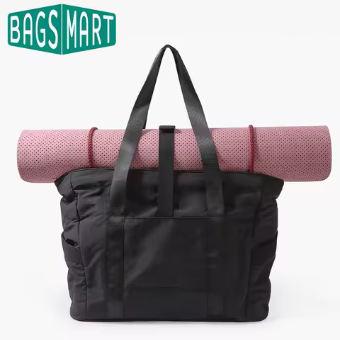 BAGSMART Women Tote Bag University Laptop Travel Tote diaper Gym Tote Yoga Bag with Yoga Mat Buckle 