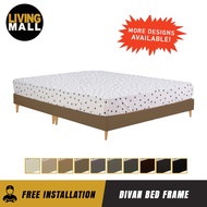 Living Mall Haggas Leather / Fabric Divan Bed Frame With 15cm High Fibre Legs In 10 Colours - All Sizes Available